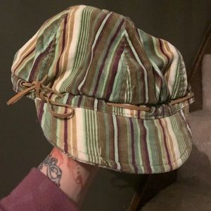 Striped Y2K newsboy hat from my youth